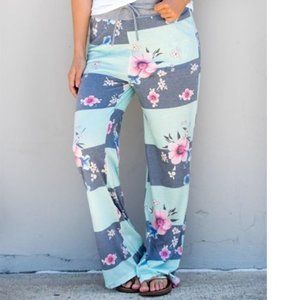 Tickled Teal Floral Lounger Pants